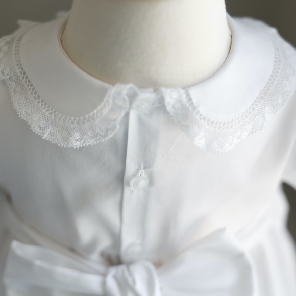 Girls Lacey Smocked Dress White Heirloom Feltman Brothers Flower Girl NWT - Picture 6 of 10